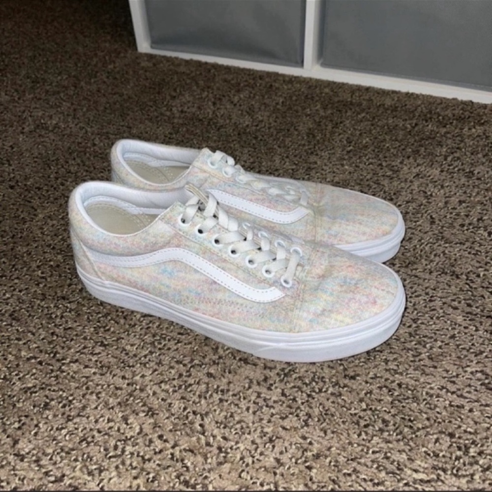White Pastel Multicolor Women's Low-Top Skate Sneakers
